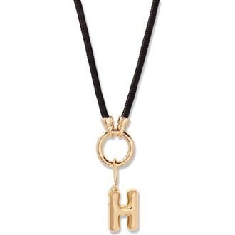 Brook & York Kai Initial Charm Necklace in Gold/Black H at Nordstrom