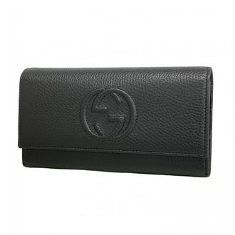 Gucci Black Leather Long Wallet (Bi-Fold) (Pre-Owned)