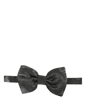 Dolce & Gabbana Metallic Silk Bow Tie - Black