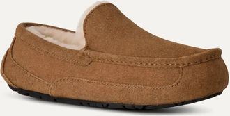 UGG Ascot 1101110W-CHE Slippers Mens Chestnut Suede Wool Lined Moc Toe GUG304