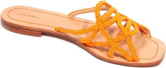 Maliparmi Beaded Slippers met Ciabatta Stijl - Dames - Sandalen - Oranje - 39 EU - Schoenen