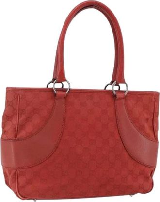 Gucci Pre-owned Handbags, female, Red, Size: ONE SIZE Pre-owned Vintage GG Canvas Hand Bag