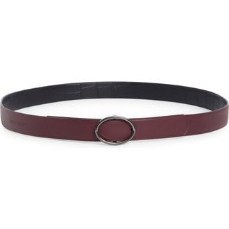 Longchamp Reversible Leather Belt in Brandy/Black at Nordstrom Rack