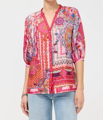 Johnny Was Vacanza Blouse In Tami Scarf