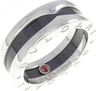 Bulgari Ceramic Silver 925 Band Ring (Pre-Owned)