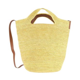 Sensi Studio Beige Straw Tall Bag - Dames - Handtassen - Beige - ONE Size - Tassen
