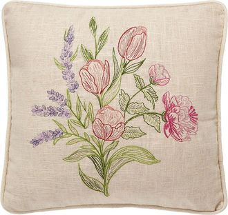 Peking Handicraft Spring Bunch Embroidered Pillow