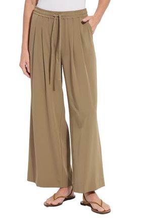 Lyss&eacute; Mae Pleated Wide Leg Pants in Olive Leaf at Nordstrom, Size X-Small