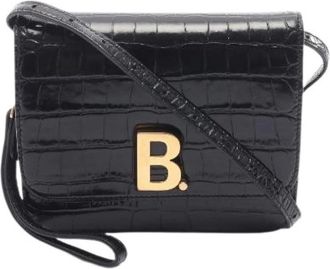 Balenciaga Pre-owned Cross Body Bags, female, Black, Size: ONE SIZE Pre-owned B.Dot Patent Leather Shoulder Bag