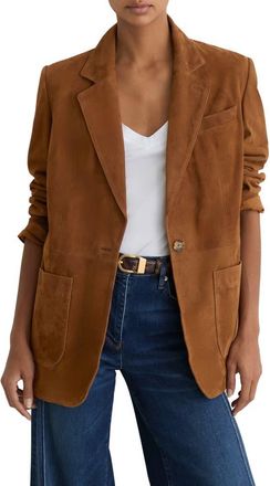 Reiss Cass Genuine Suede Blazer in Tan Brown at Nordstrom, Size 10 Us
