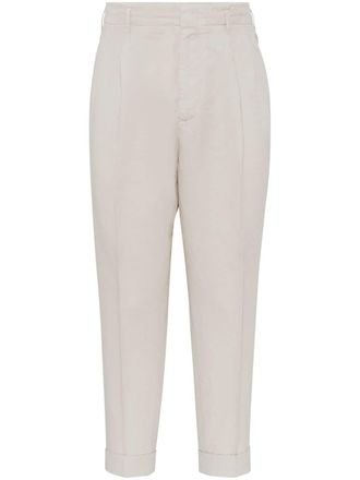 Brunello Cucinelli Pantalon met toelopende pijpen - Beige