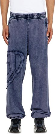 Diesel Organic cotton sweatpants with Oval D patch - Pants - Man - Blue