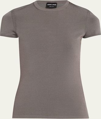 Giorgio Armani Crewneck Ribbed Jersey Tee