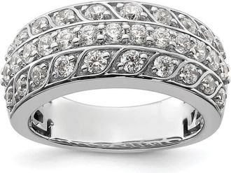 Diamond2Deal 14k White Gold Lab Grown Diamond Wedding Band Ring 1.25Ct Clarity- VS Color- G-H