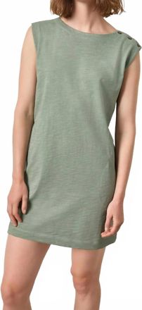 Lilla P Snap Shoulder Boatneck Dress In Sage