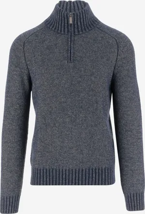 K-Way Wool Blend Sweater With Zipper At The Neck