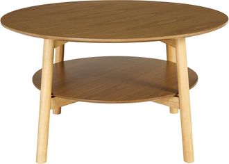Miliboo Mesa De Centro Redonda De Madera Clara D80 Cm Malva