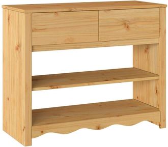 vidaXL Console Table Drammen Oak 89.5 x 37 x 73 cm Solid pine wood vidaXL