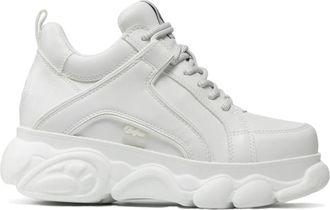 Buffalo Leren Veterschoenen met Rubberen Zool - Dames - Sneakers - Wit - 39 EU - Schoenen