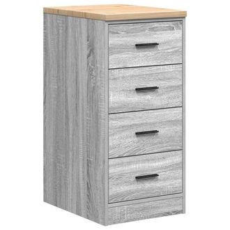 Berkfield Home Garage Storage Cabinet Grey Sonoma 40x51x85 cm Solid Wood Pine | Size: 40 x 51 x 85 cm