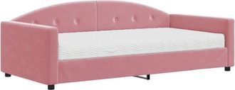 vidaXL Sof&aacute; Cama Con Colch&oacute;n Terciopelo Rosa 100x200 Cm Vidaxl