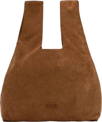 Msgm Medium Suede Tote Bag - Dames - Shoppers - Bruin - ONE Size - Leer - Tassen