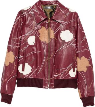 Amiri Floral-embroidered Leather Jacket
