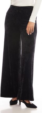 Karen Kane Crushed Velvet Ankle Wide Leg Pants in Black at Nordstrom, Size X-Small