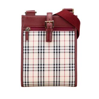 Burberry Pre-owned Womens Crossbody Bag Plaid Design - Brown