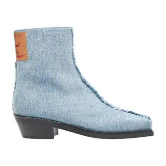Y / Project Cowboy Boots, male, Blue, Size: 7 US Denim Ankle Boots