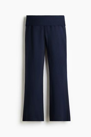 H&M Knitted Yoga Pants in Navy Blue at Nordstrom, Size Xx-Small