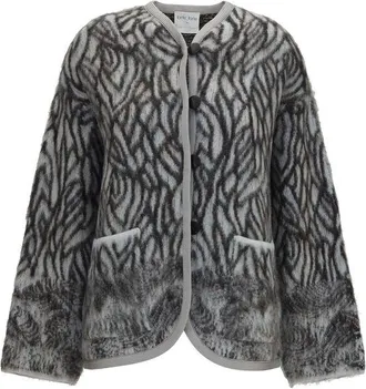 Forte_Forte Gray Alpaca Vicugna Pacos Womens Cardigan