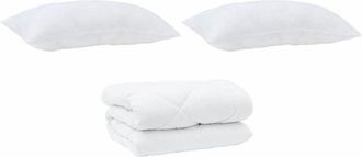 vidaXL Vidaxl - Edredón de Invierno 3 pcs Blanco 240 x 200 cm Microfibra