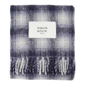 Maison Kitsun&eacute; Sciarpa a quadri in alpaca - - Accessories - Uomo - Blu - ONE SIZE