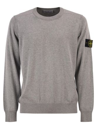 Stone Island Pullover mit Rundhalsausschnitt und kleinem Revers