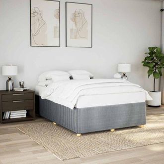 vidaXL Giroletto senza Materasso Grigio Chiaro 160x200 cm Tessuto - Vidaxl