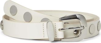 Madewell Womens Madewell Western Belt Ivory Leather Dome Studded Outdoor RED1374