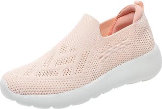 Generic Trainers Women Casual Mesh Knit Fitness Womens Footwear Comfortable Arch Support Tennis Ladies Shoe Lightweight Slip-Resistant Gym Trainer Slip On Ath