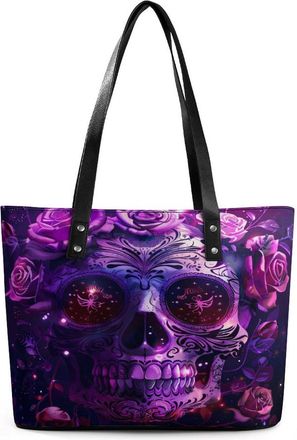 Generic Skull Rose Tote Bags for Women Cute Shoulder Purses Handbags