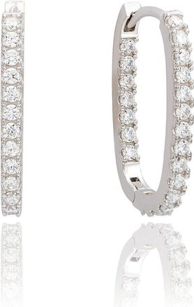 Suzy Levian Suzy Levian Silver Cz Hoop Earrings