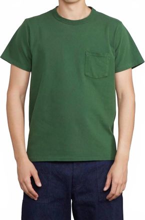 Velva Sheen Pigment Dyed Crew Pocket Tee In Green