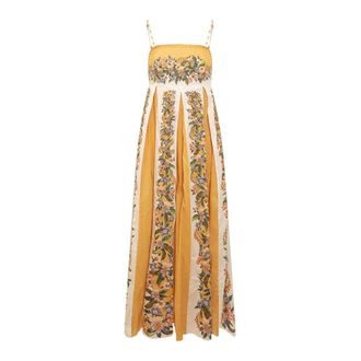 Farm Rio FARM Rio, Maxi Dresses, female, Multicolor, Size: S Hilo Stripes Maxi Dress