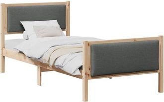 vidaXL Estructura De Cama Con Cabecera Gris Oscuro 90 X 200 Cm Tela Vidaxl