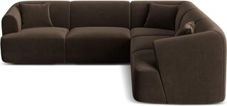 Cosmopolitan Design Sof&aacute; esquinero sim&eacute;trico modular 6 plazas terciopelo chocolate