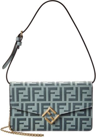 Fendi Fendi Ff Diamonds Leather Wallet On Chain