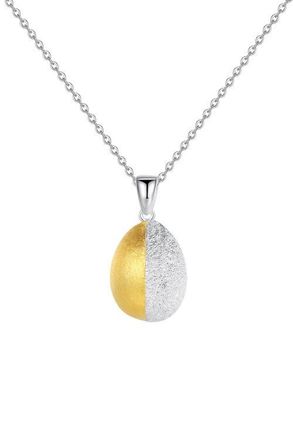 Classicharms Frosted and Matted Texture Two Tone Pendant Necklace in Gold at Nordstrom