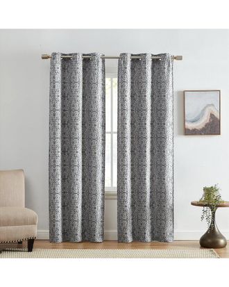 Elrene Set Of 2 Berber Ikat Print Blackout Window Curtain Panels