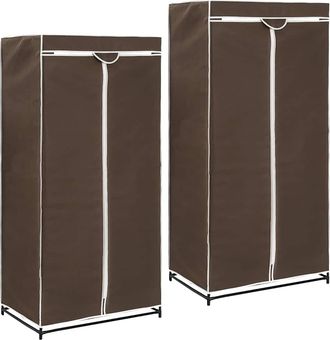 vidaXL Armarios 2 Unidades Marr&oacute;n 75x50x160 Cm Vidaxl