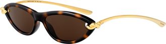 Bottega Veneta Womens Sunglasses Havana-Gold-Brown Metal