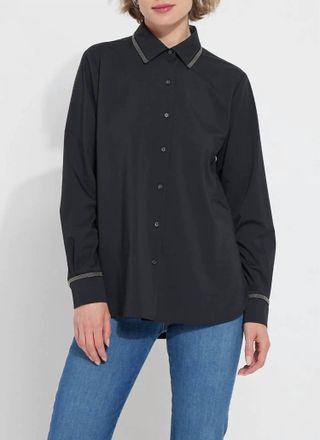 Lyss&eacute; Micro Beaded Shirt In Black